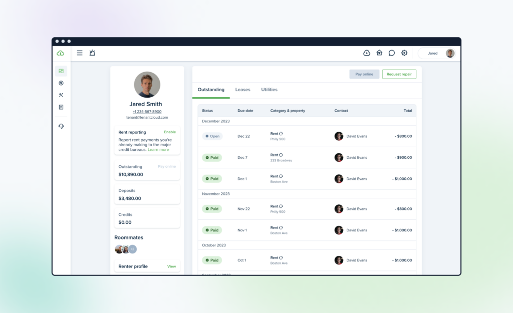 Tenant Dashboard