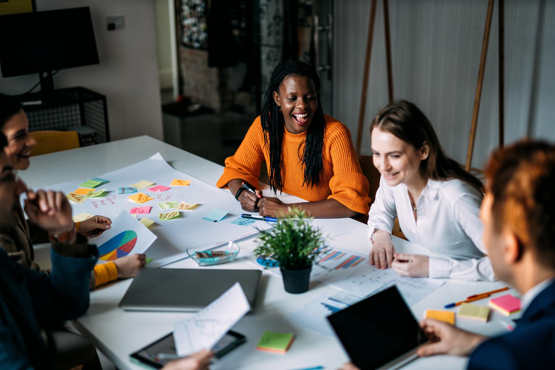 Cinematic image of employers working in a start up business