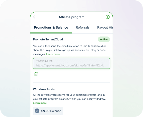 Affiliate program feature 1