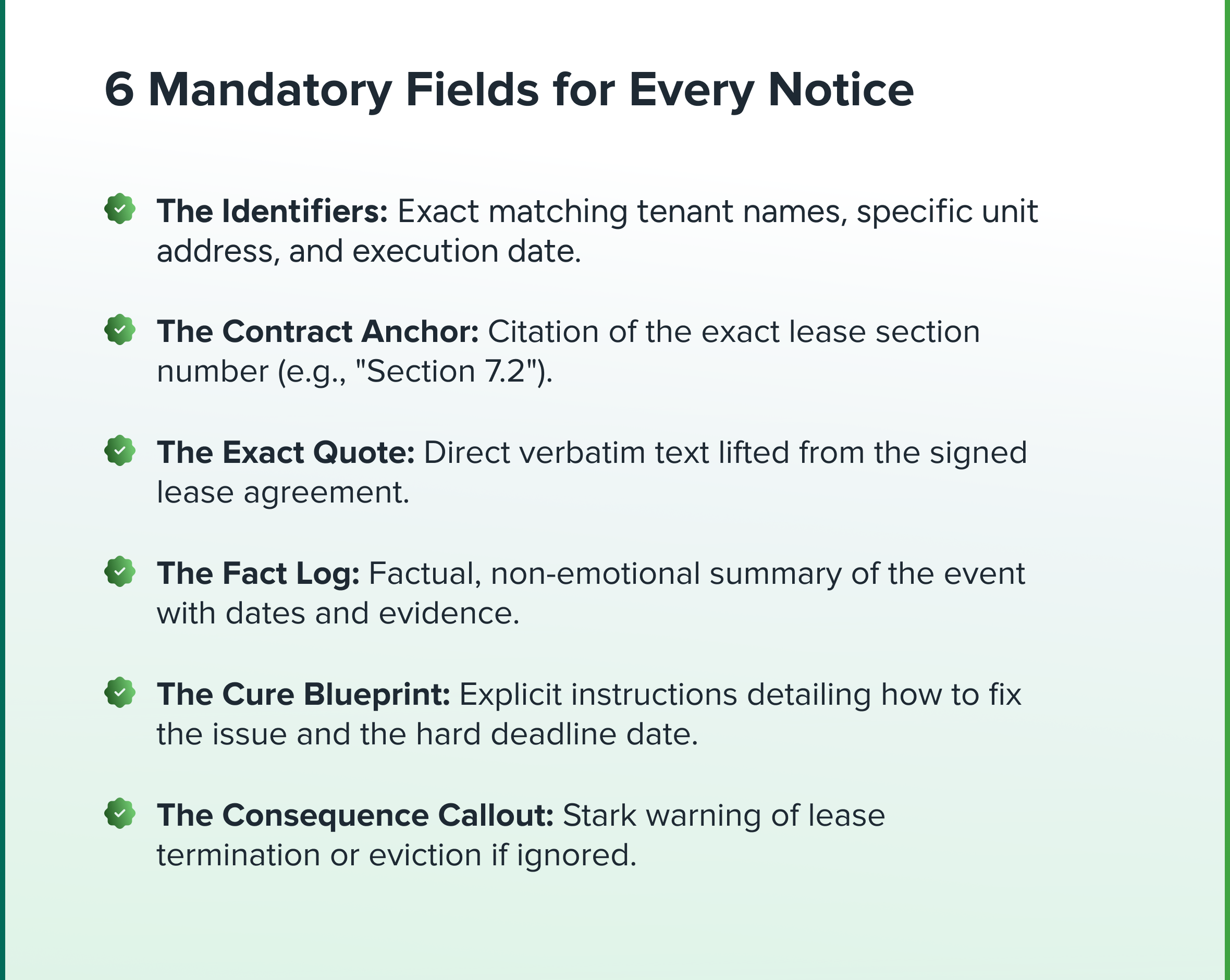6 Mandatory Fields for Every Notice