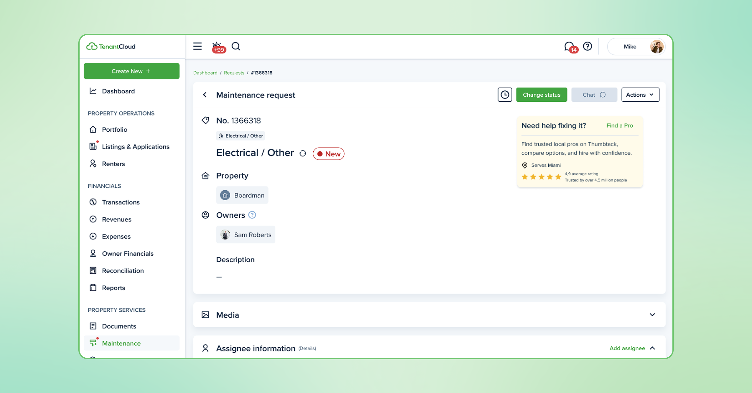 TC+Thumbtack screen