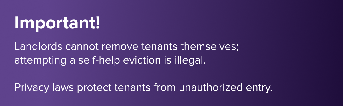 New Jersey Eviction Laws: Landlords cannot remove tenants themselves.