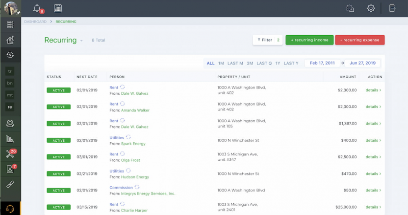 Product UI screenshot of tenantcloud dashboard