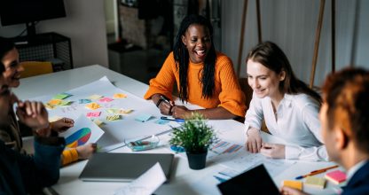 Cinematic image of employers working in a start up business