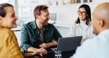 Diverse business people having a team meeting in an office